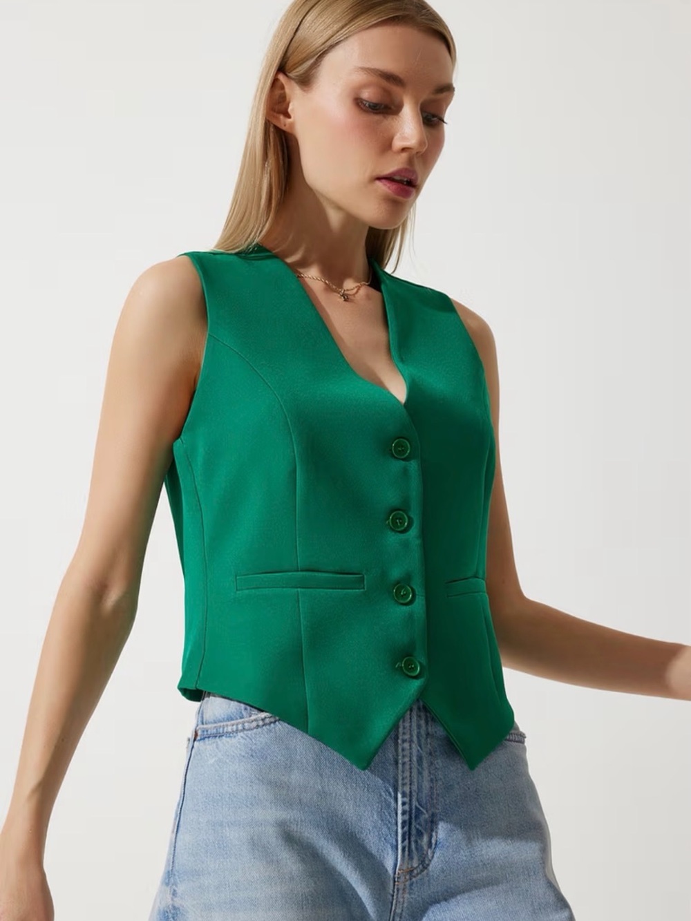 NWT Emerald Green tailored vest - small